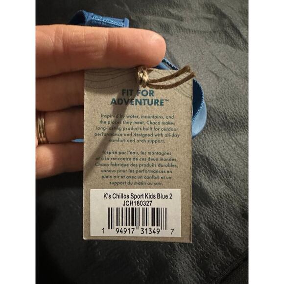 NEW Chacos Chillos Sport Big Kid Blue Sandals, Sz 2, Unisex (C105) - Picture 5 of 7